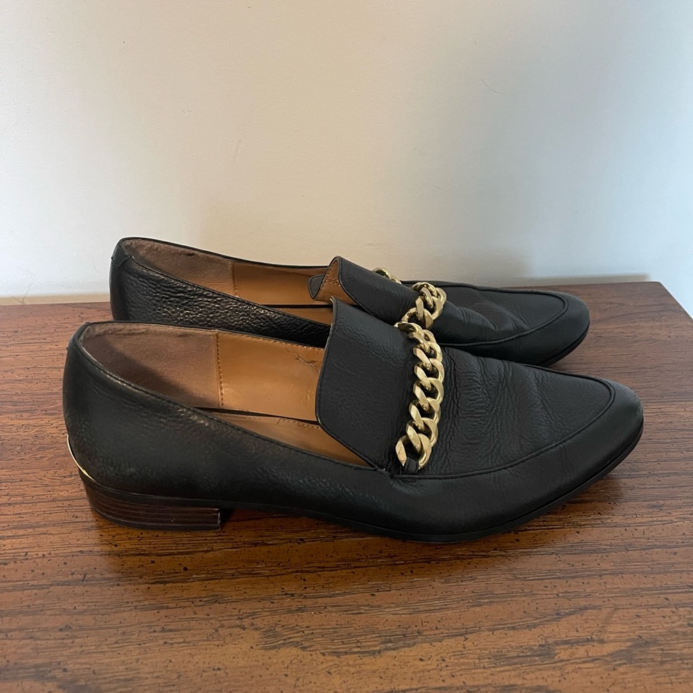 Calvin Klein leather loafers with gold details